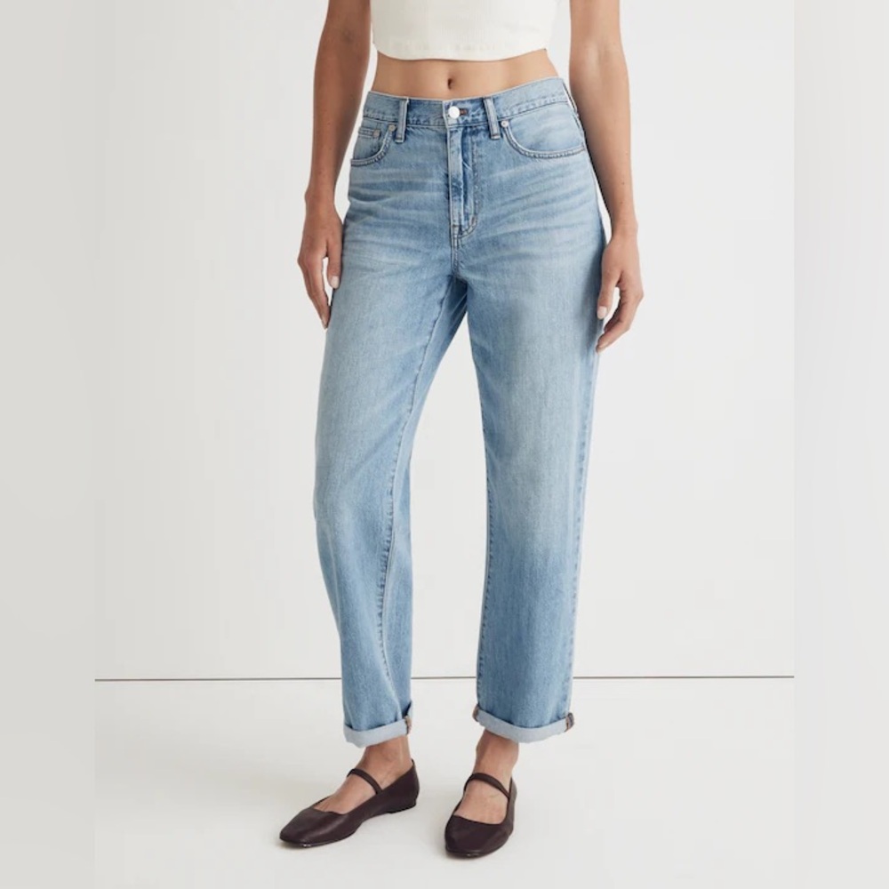 Madewell The Slouchy Boyjean in Rubyvale Wash Relaxed Fit size 24